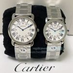 Replica RONDE SOLO DE CARTIER Silver Case 36MM Lover Watch